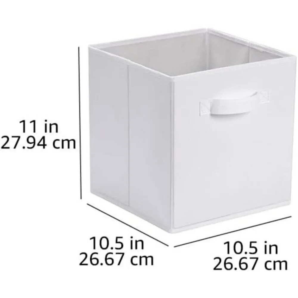 Fabric Cube Storage Bins Set of 6 Collapsible Organizer Boxes with Handles